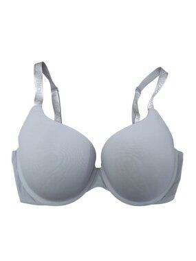 Victoria's Secret Push-Up Bra 34DD Light Gray T-Shirt Adjustable Straps